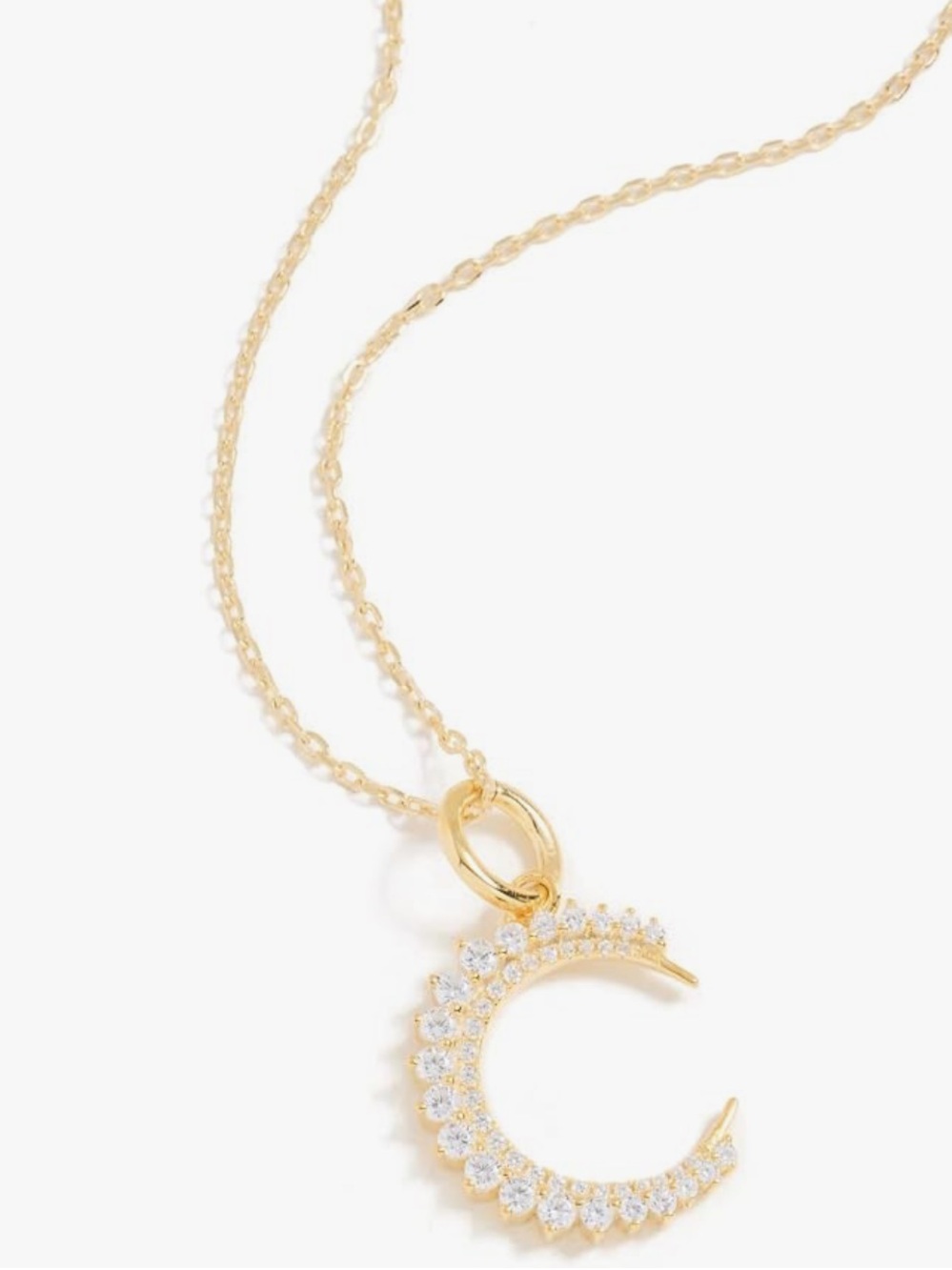 Adina Eden 14k Colored Half Circle Charm 3 Prong Necklace